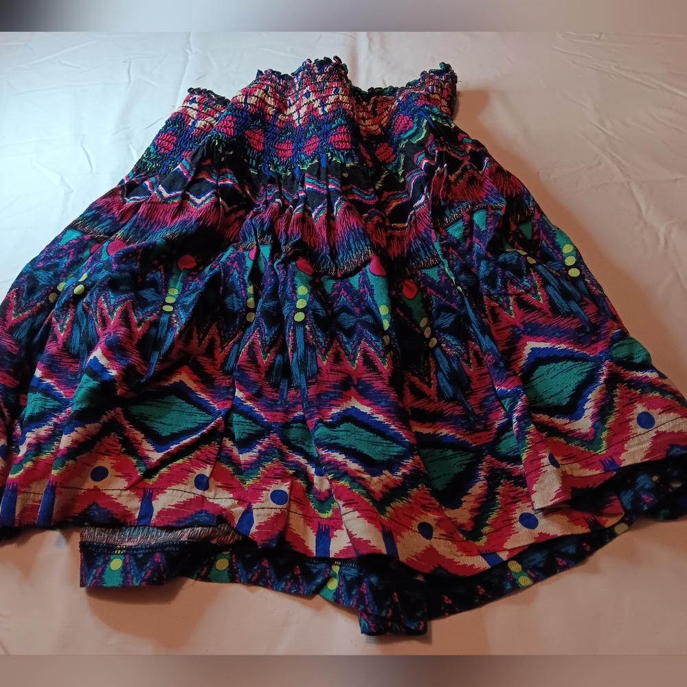 Lily White Short Spinner Skirt MultiColored XL Elastic Waist